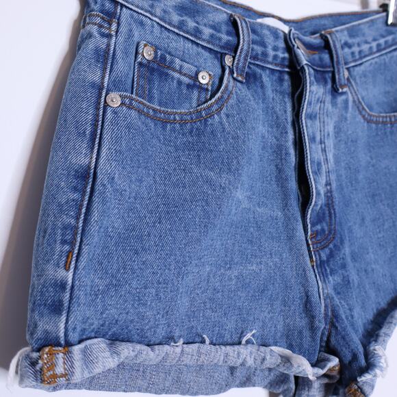 SUPERDOWN Kathleen Denim Shorts Stone Wash Blue High Rise Cut Off Women's 27 - Picture 7 of 13